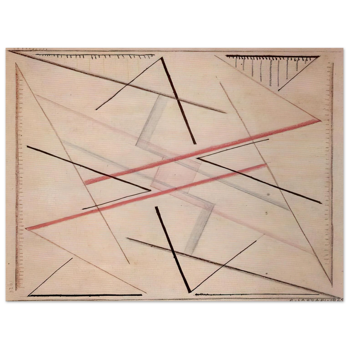 Bice Lazzari - Astrazione di una linea n. 2, disegno - 1925  75x100 cm / 30x40inches Fine Art Poster