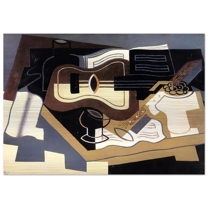 GUITAR AND CLARINET 1920 - Juan Gris Brushed Aluminum Print - 70x100 cm / 28x40 inches | Juan Gris Aluminum Print | Juan Gris Prints