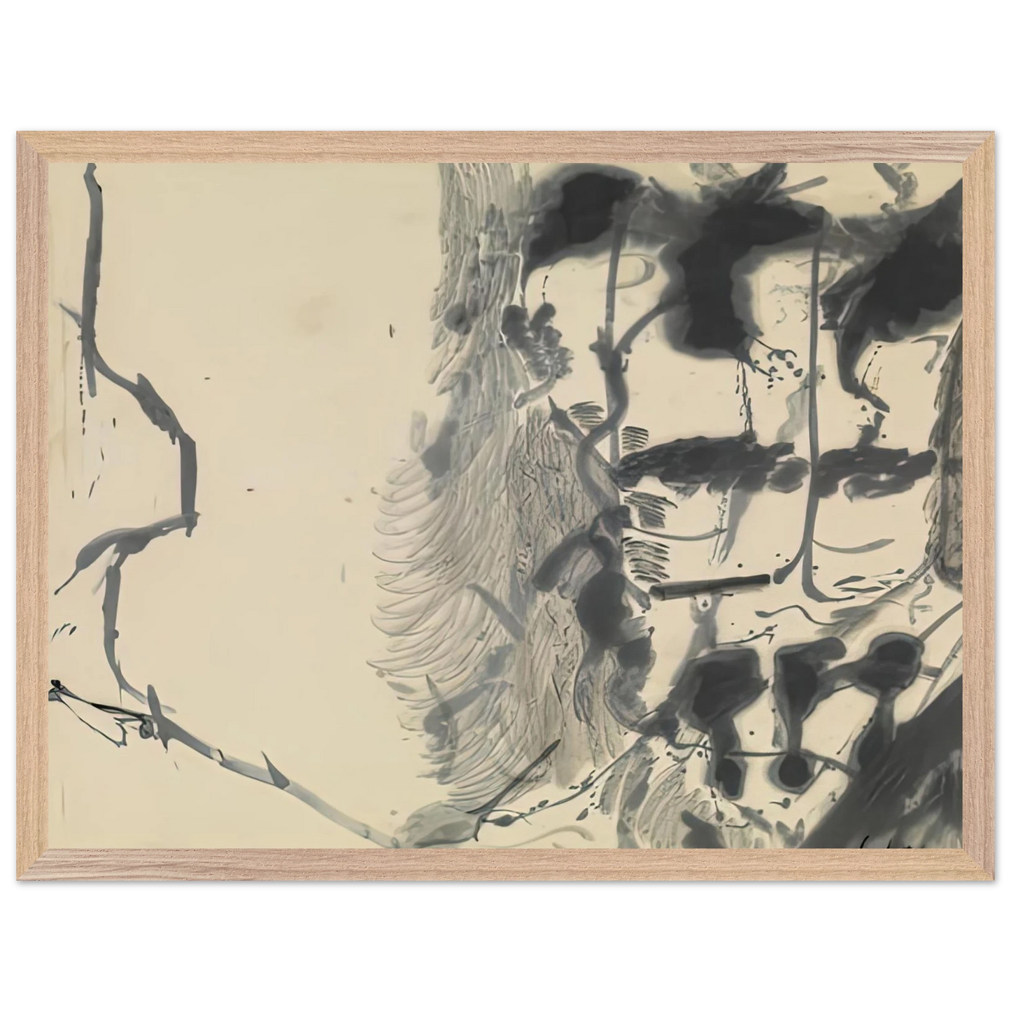 Helen Frankenthaler - New York Bamboo, 1957- Wall Art - 60x80 cm / 24x32 inches - Premium Wooden Framed Poster With Fine Art Paper-canvas - Black frame