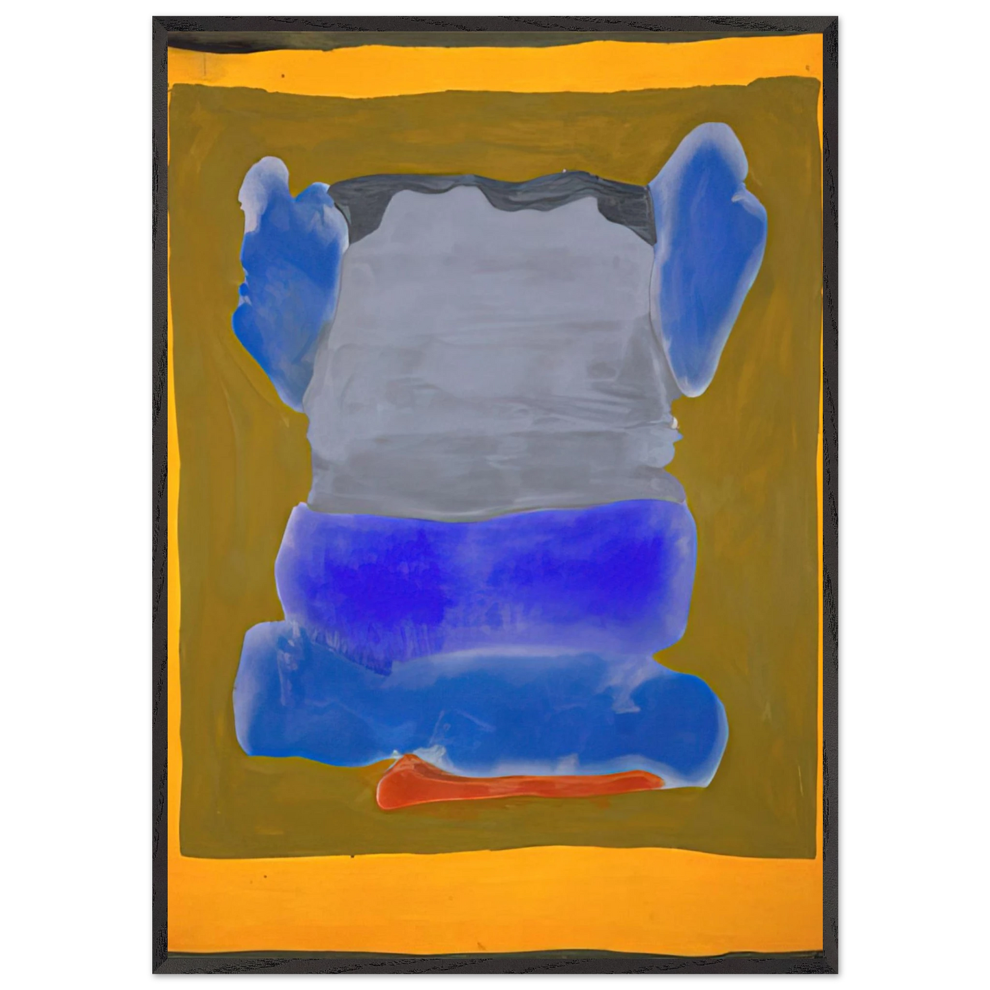 Helen Frankenthaler - Buddha s Court - 1964 Wall art - 15x20 cm / 6x8 inches - Premium Wooden Framed Poster With Fine Art Paper-canvas - Black frame