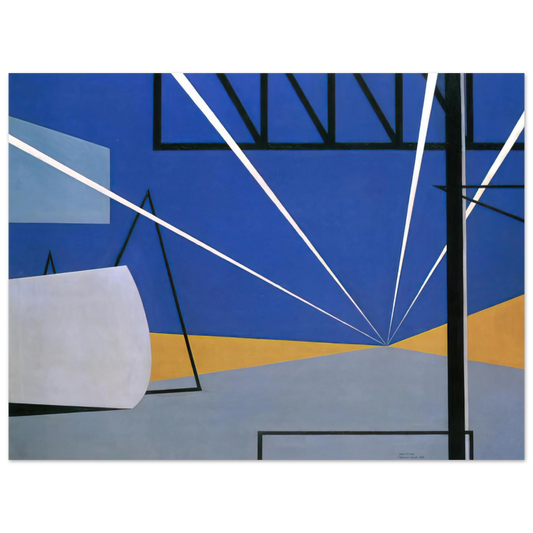 Ralston Crawford - Lights in an Aircraft Plant - 1945  75x100 cm / 30x40inches Fine Art Poster