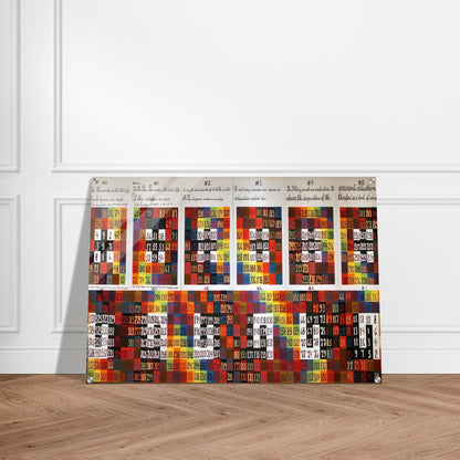 Twelve Events in a Dual Universe - 1978 - Alfred Jensen Acrylic Print - 70x100 cm / 28x40″ inches