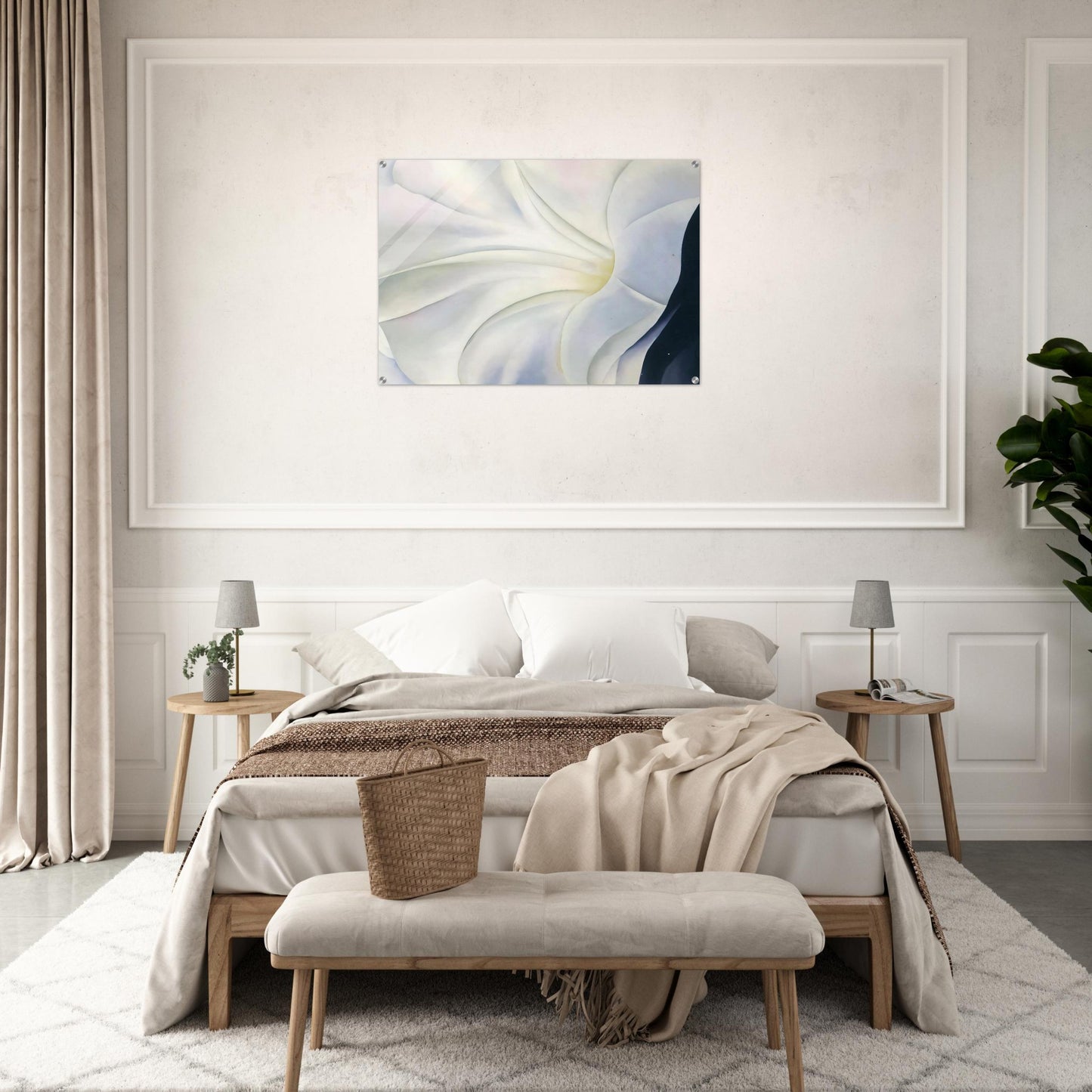 Morning Glory with Black - Georgia O'Keeffe Acrylic Print - 70x100 cm / 28x40″ inches | Georgia O'Keeffe Wall Art | Georgia O'Keeffe Prints