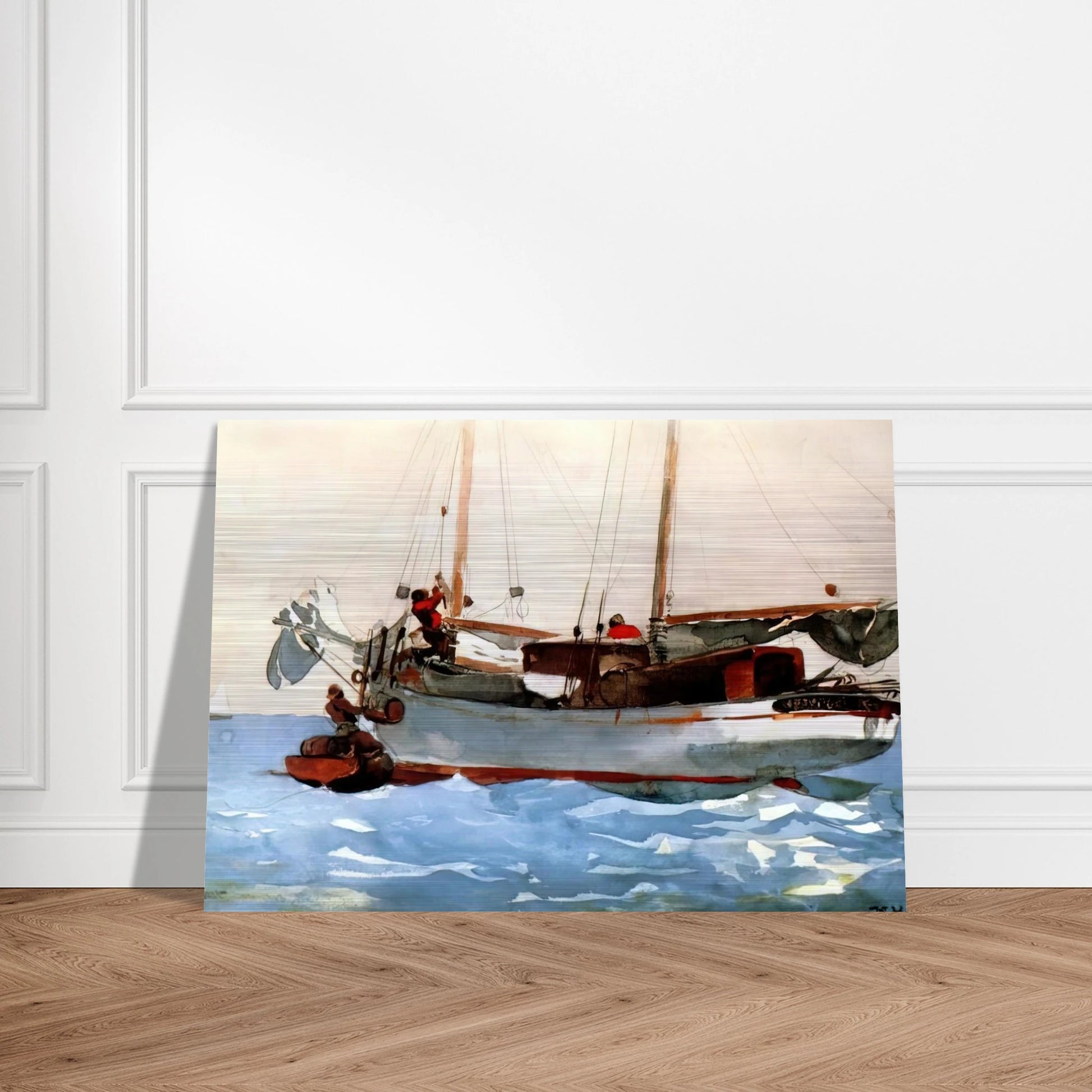 TAKING ON WET PROVISIONS - Winslow Homer Brushed Aluminum Print - 70x100 cm / 28x40 inches | Winslow Homer Aluminum Print | Winslow Homer Prints