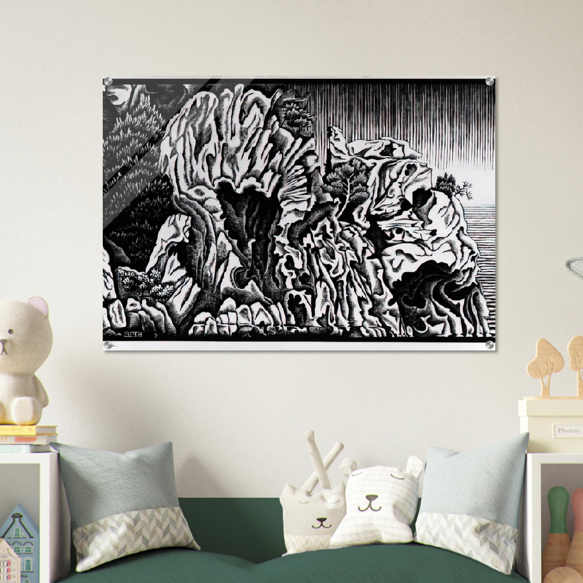 CALANCHE OF PIANA CORSICA FEBRUARY 1934 1934 - MC Escher Acrylic Print - 70x100 cm / 28x40″ inches | Maurits Cornelis Escher Prints