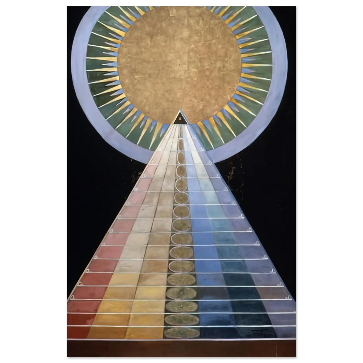 Hilma af Klint - ALTAR PAINTING 1915 Wall art - A1 (59.4 x 84.1  cm) - Premium Wooden Framed Poster With Fine Art Paper - White frame
