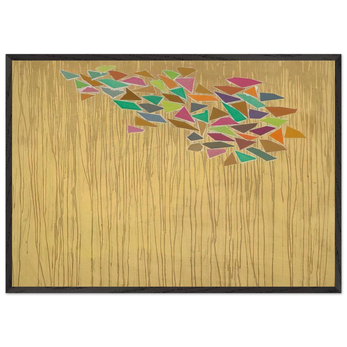 Colors on Tan - 1975 - Robert Goodnough 70x100 cm / 28x40 inches Framed Art Print – Black Wooden Frame