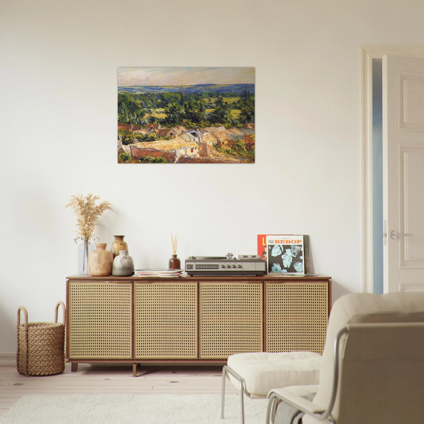 View on village of Giverny - claude monet Brushed Aluminum Print - 70x100 cm / 28x40 inches | claude monet Aluminum Print | claude monet Prints