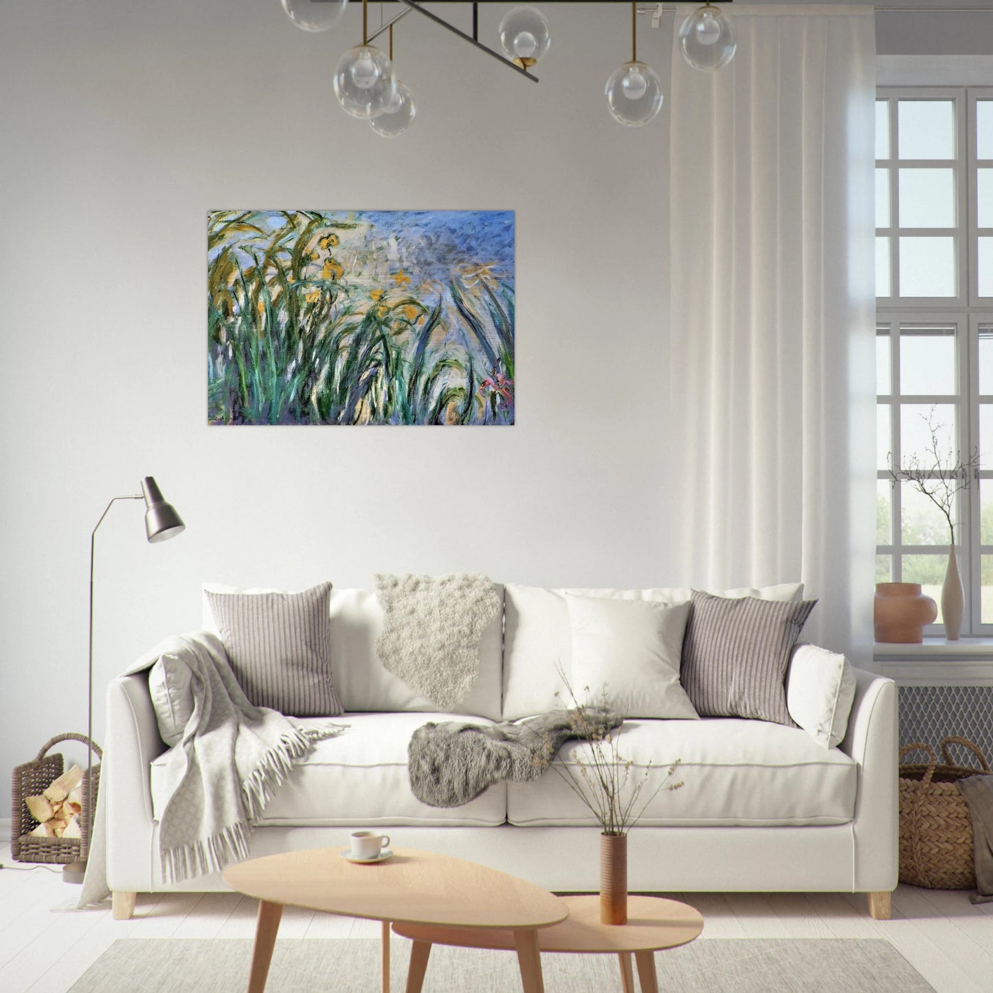 Yellow Irises and Malva - claude monet Brushed Aluminum Print - 70x100 cm / 28x40 inches | claude monet Aluminum Print | claude monet Prints