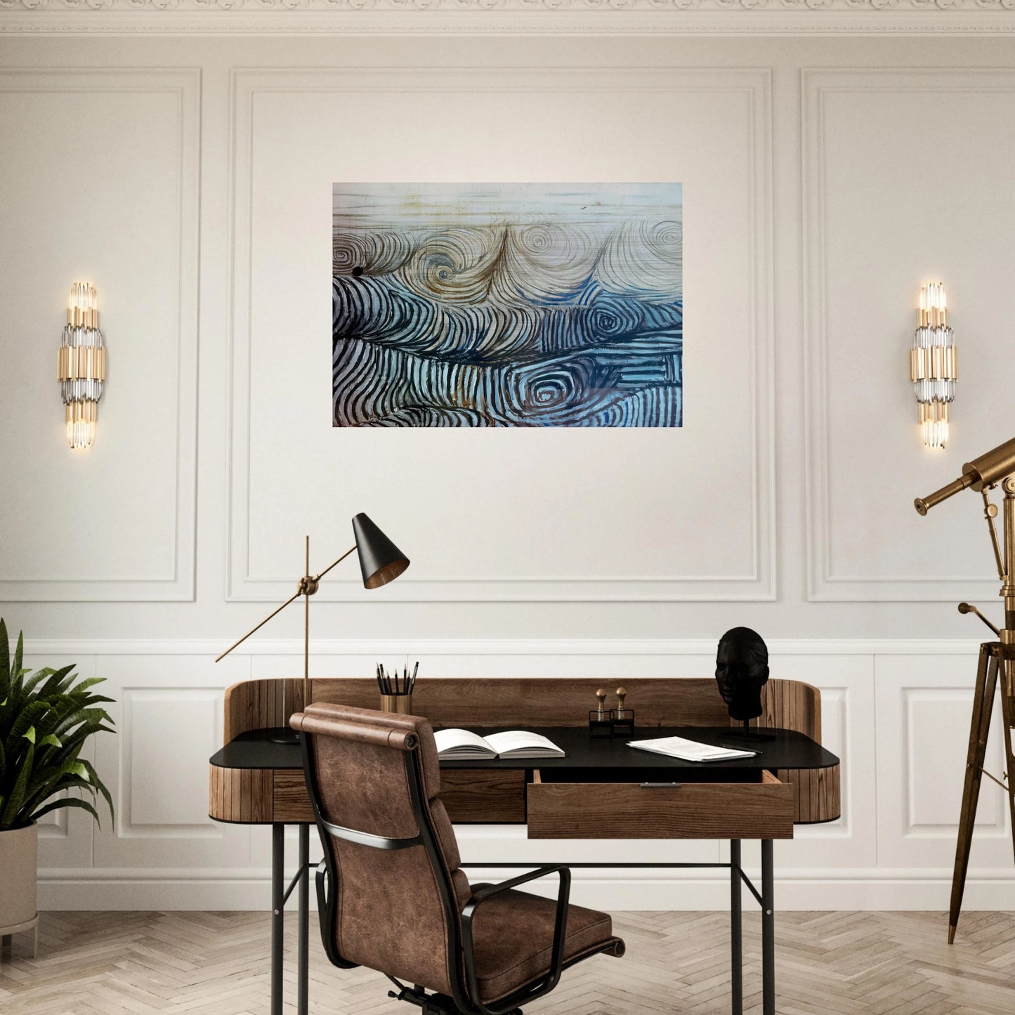 The Wave - 1950 - Victor Pasmore Brushed Aluminum Print - 70x100 cm / 28x40 inches | Victor Pasmore Aluminum Print | Victor Pasmore Prints
