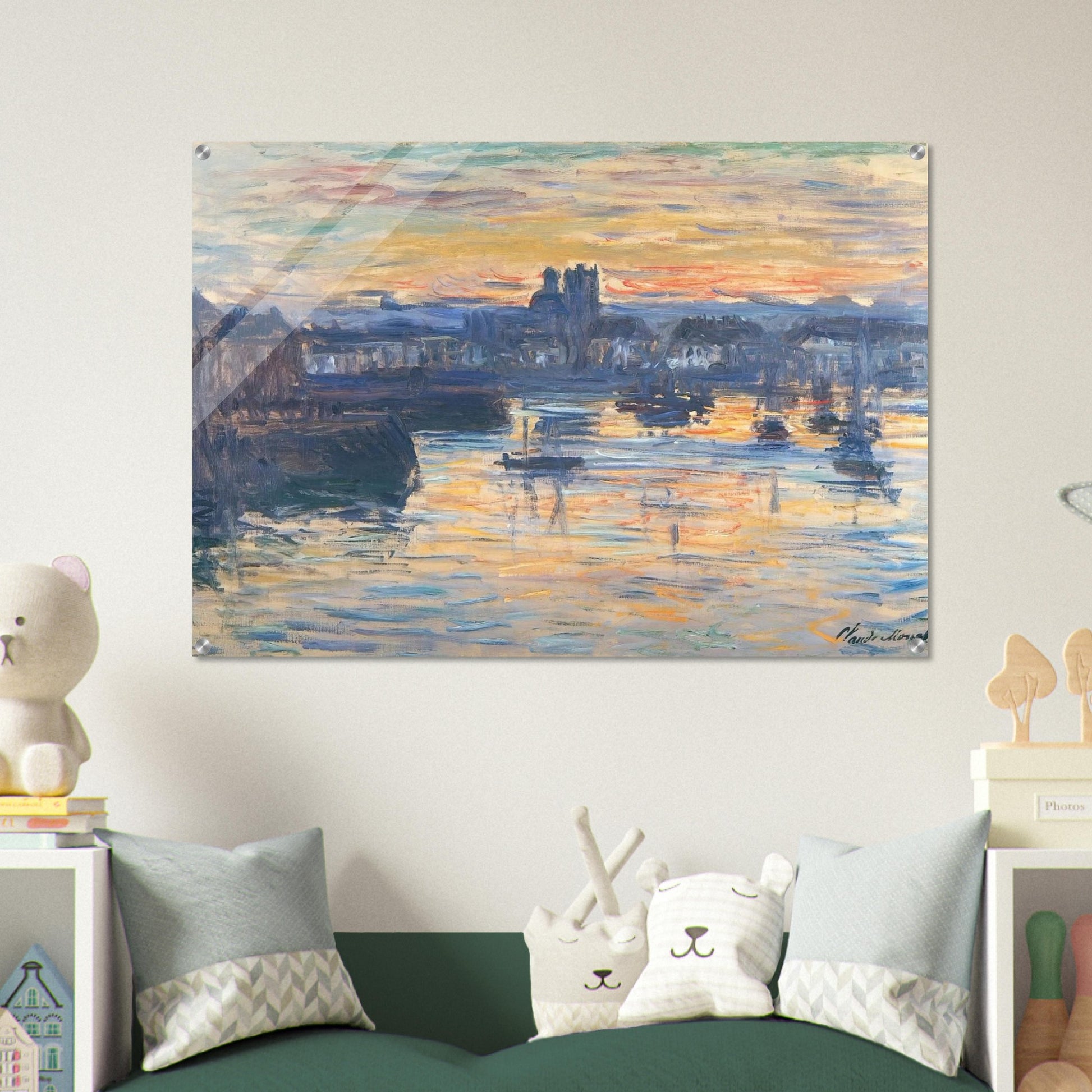 Port of Dieppe, Evening - claude monet Acrylic Print - 70x100 cm / 28x40″ inches