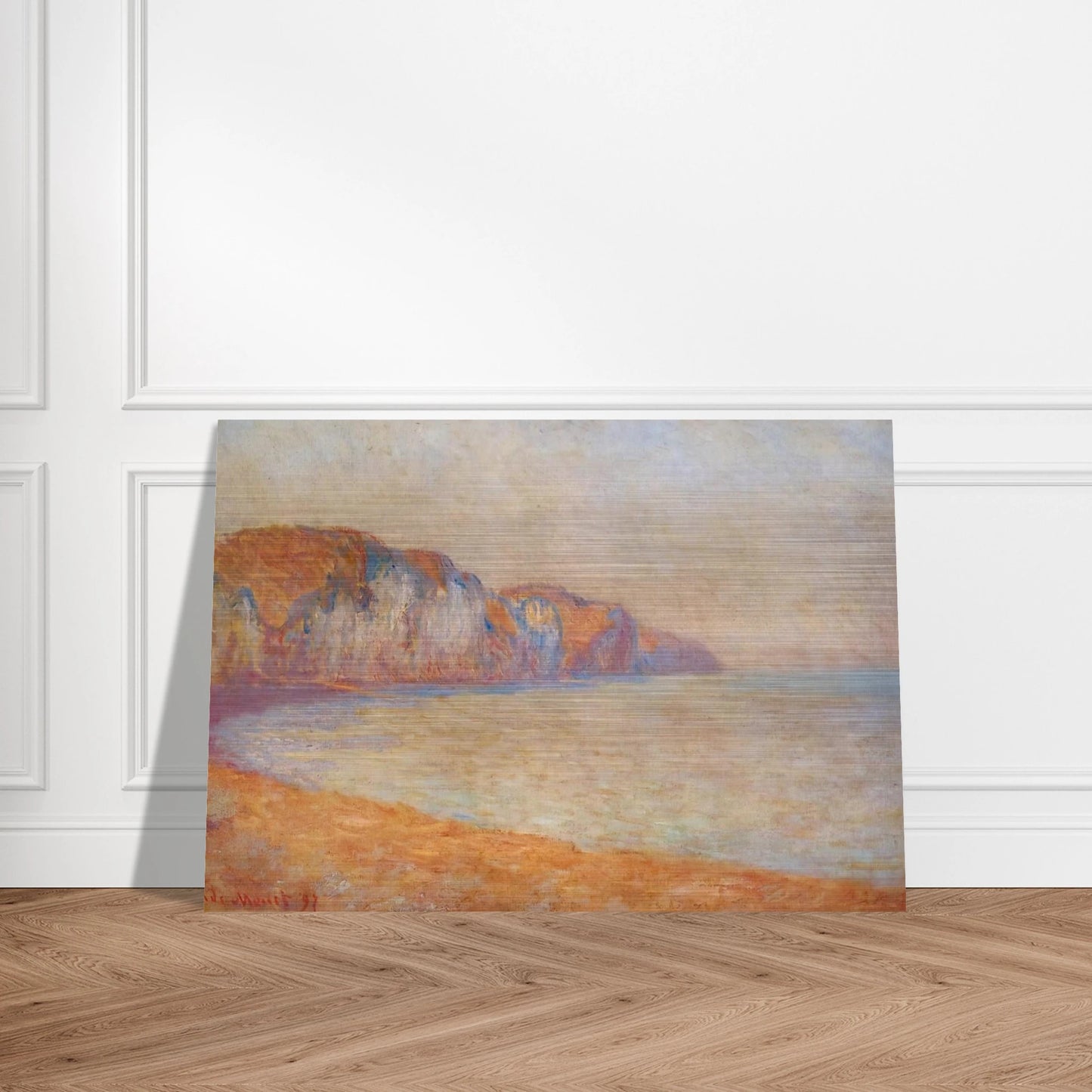 Cliff at Pourville in the Morning - claude monet Brushed Aluminum Print - 70x100 cm / 28x40 inches | claude monet Aluminum Print | claude monet Prints