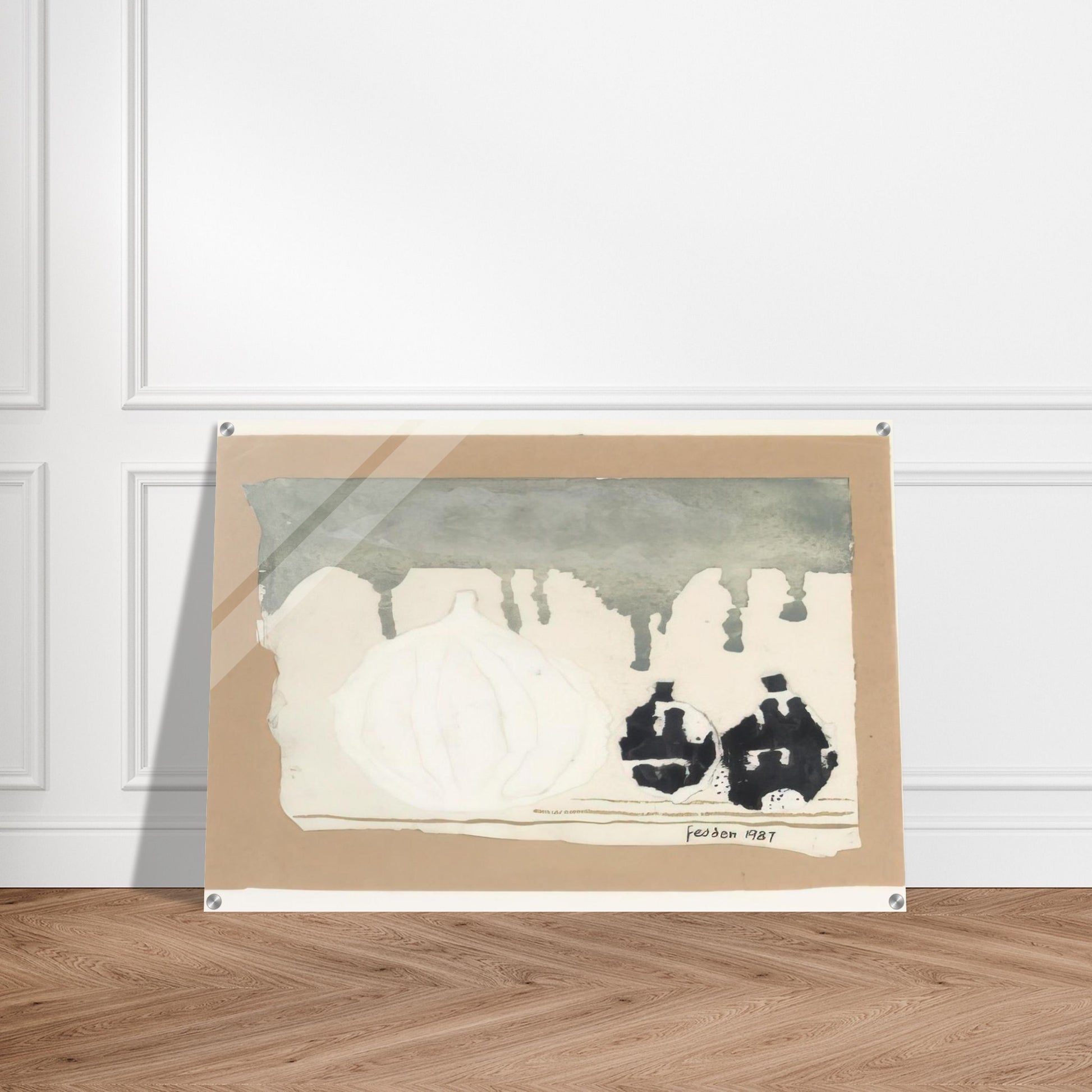 Still life with onions - 1987 - Mary Fedden Acrylic Print - 70x100 cm / 28x40″ inches