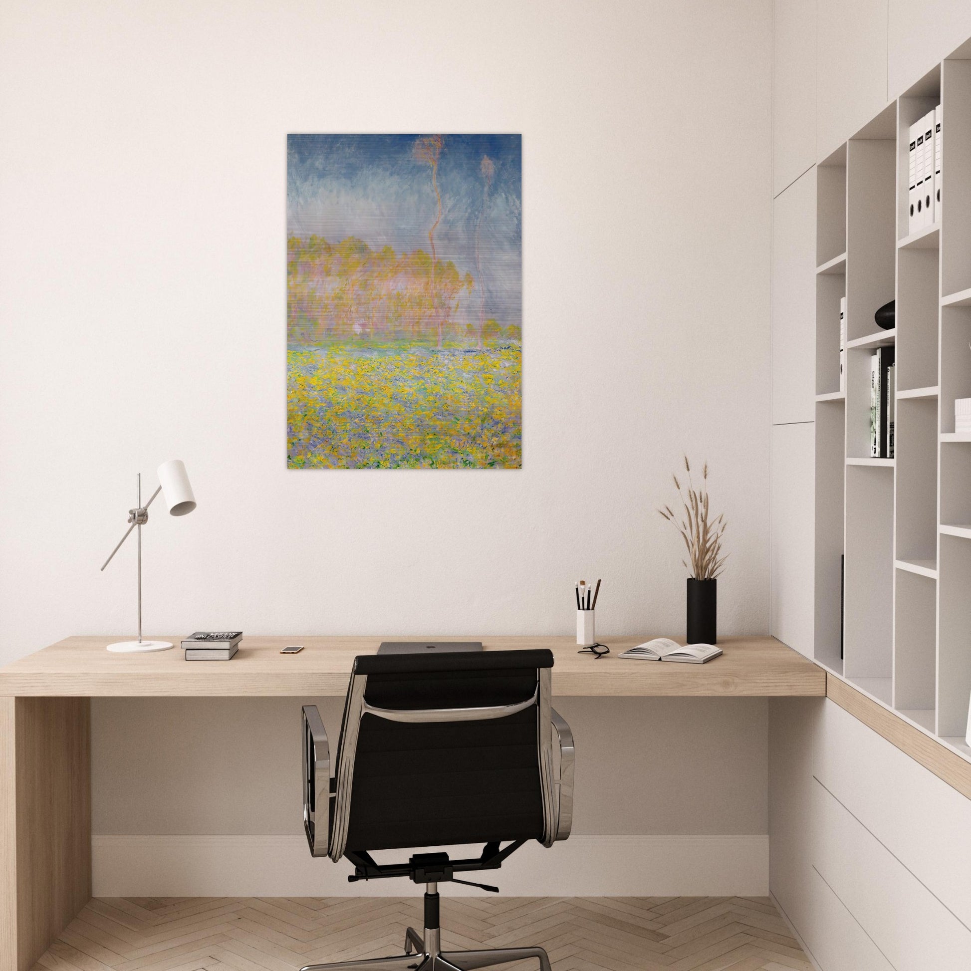 Springtime Landscape - claude monet Brushed Aluminum Print - 70x100 cm / 28x40 inches | claude monet Aluminum Print | claude monet Prints