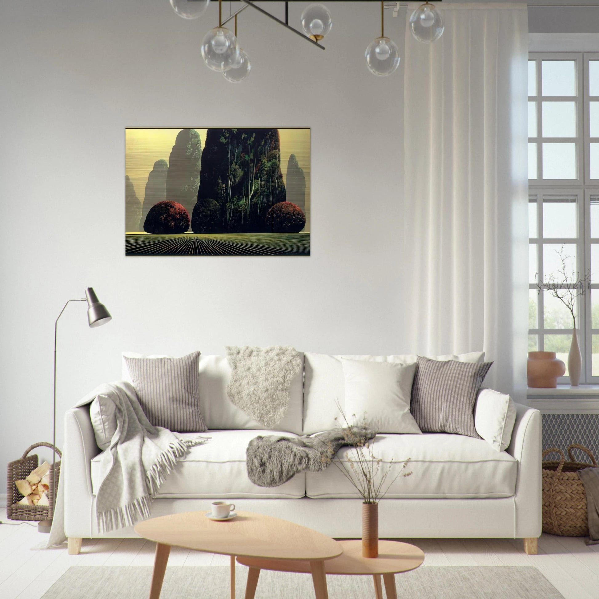 Autumn Eucalyptus - Eyvind Earle Brushed Aluminum Print - 70x100 cm / 28x40 inches | Eyvind Earle Aluminum Print | Eyvind Earle Prints