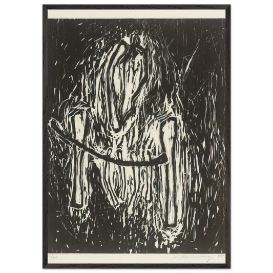 HEAD AND BONES 1980 - Susan Rothenberg 70x100 cm / 28x40 inches Framed Art Print – Black Wooden Frame