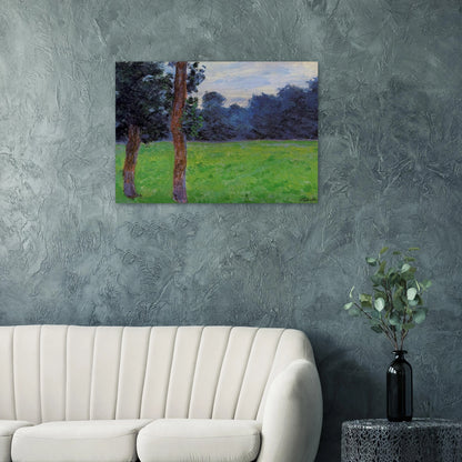 Two Trees in a Meadow - claude monet Brushed Aluminum Print - 70x100 cm / 28x40 inches | claude monet Aluminum Print | claude monet Prints
