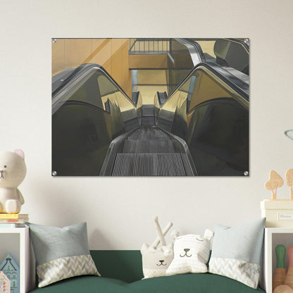 ESCALATOR 1970 - Richard Estes Acrylic Print - 70x100 cm / 28x40″ inches