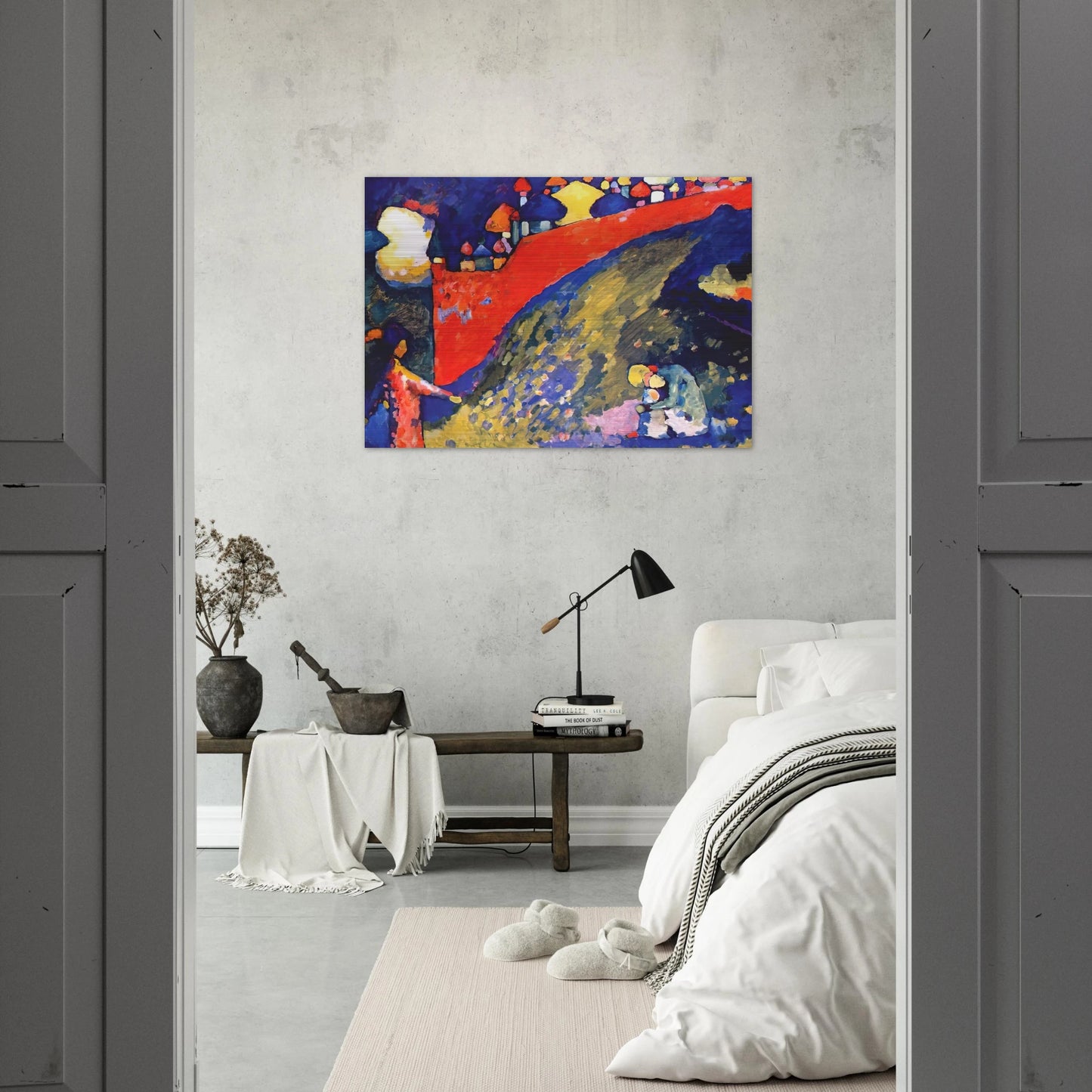 RED WALL DESTINY 1909 - Wassily Kandinsky Brushed Aluminum Print - 70x100 cm / 28x40 inches | Wassily Kandinsky Aluminum Print | Wassily Kandinsky Prints