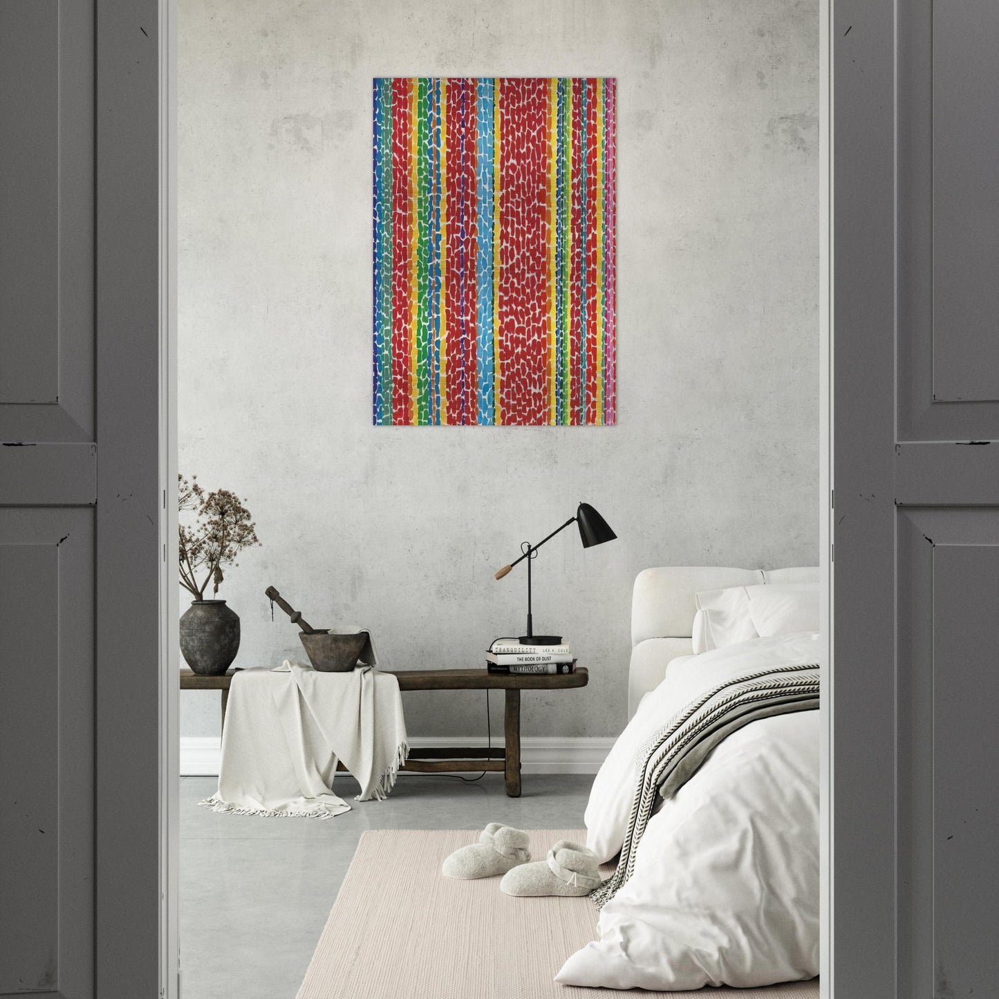 RED VIOLET NURSERY VIEWED FROM ABOVE 1970 - Alma Woodsey Thomas Brushed Aluminum Print - 70x100 cm / 28x40 inches | Alma Woodsey Thomas Aluminum Print | Alma Woodsey Thomas Prints