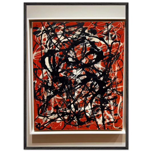 FREE FORM 1946 - Jackson Pollock 70x100 cm / 28x40 inches Framed Art Print – Black Wooden Frame