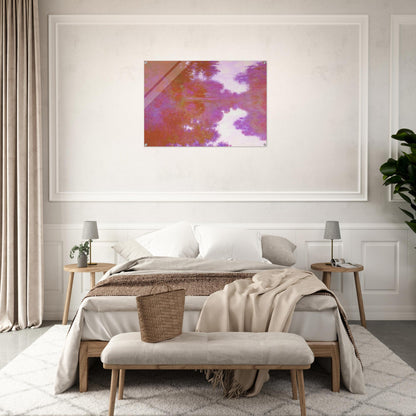 Misty Morning on the Seine, Mauve - claude monet Acrylic Print - 70x100 cm / 28x40″ inches