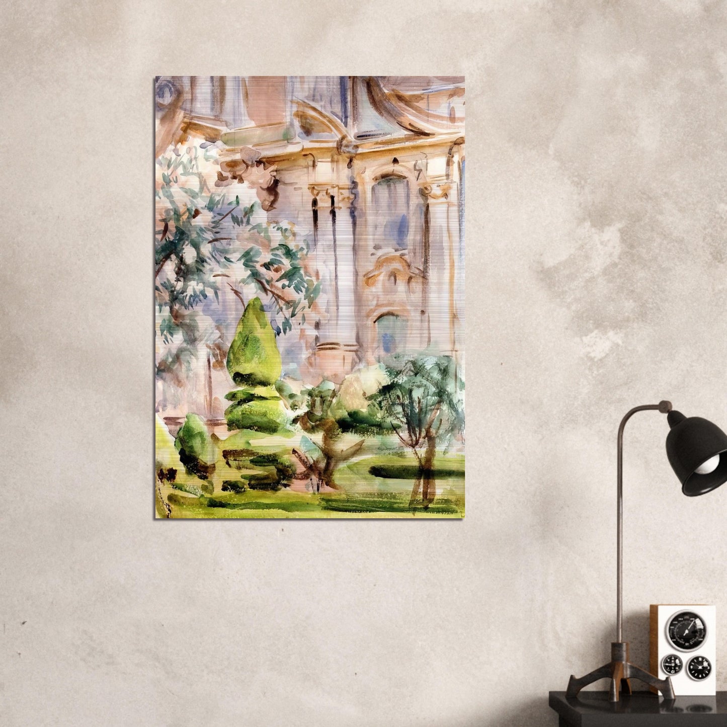 Palace and Gardens, Spain - John Singer Sargent Brushed Aluminum Print - 70x100 cm / 28x40 inches | John Singer Sargent Aluminum Print | John Singer Sargent Prints