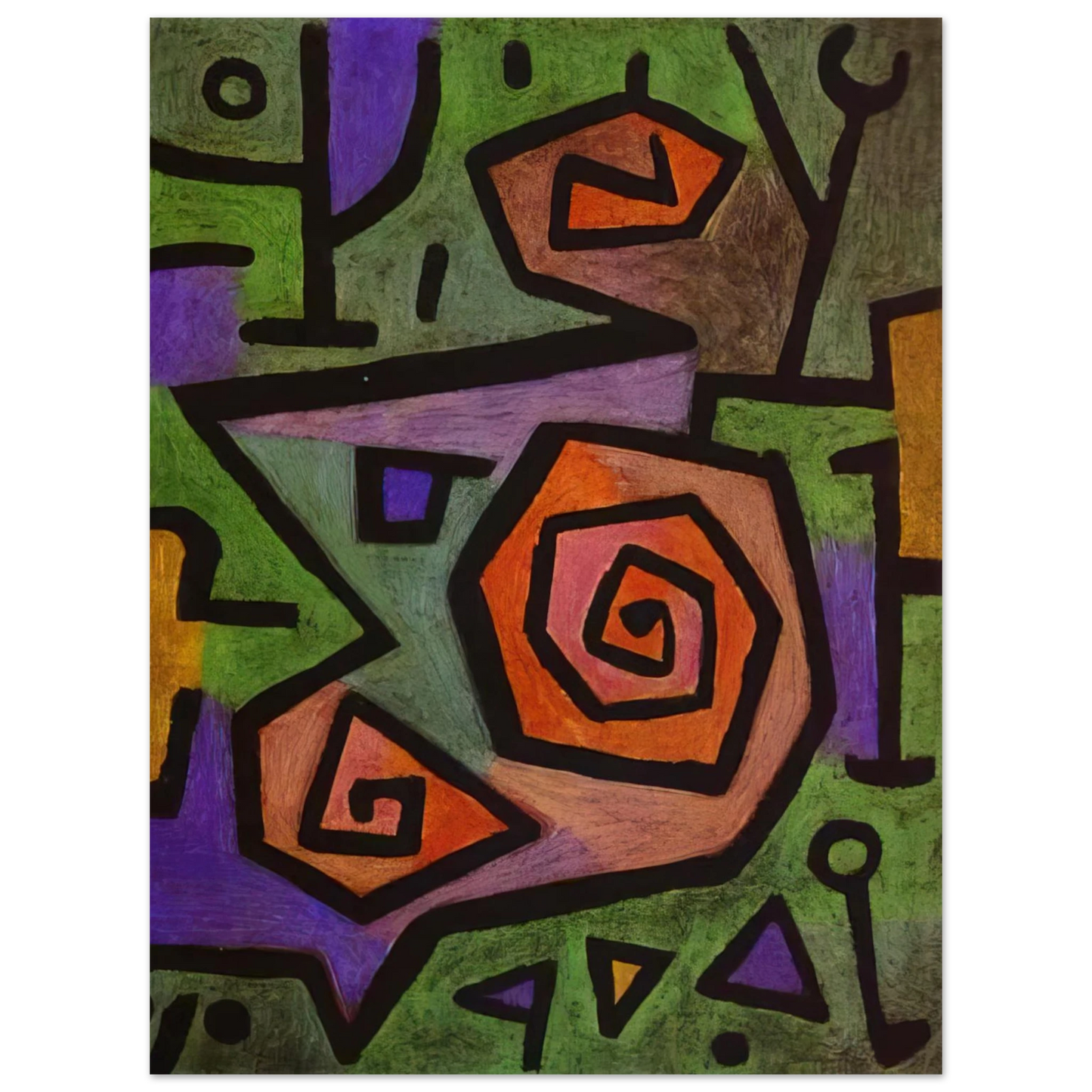 Paul Klee - HEROIC ROSES 1938  75x100 cm / 30x40inches Fine Art Poster