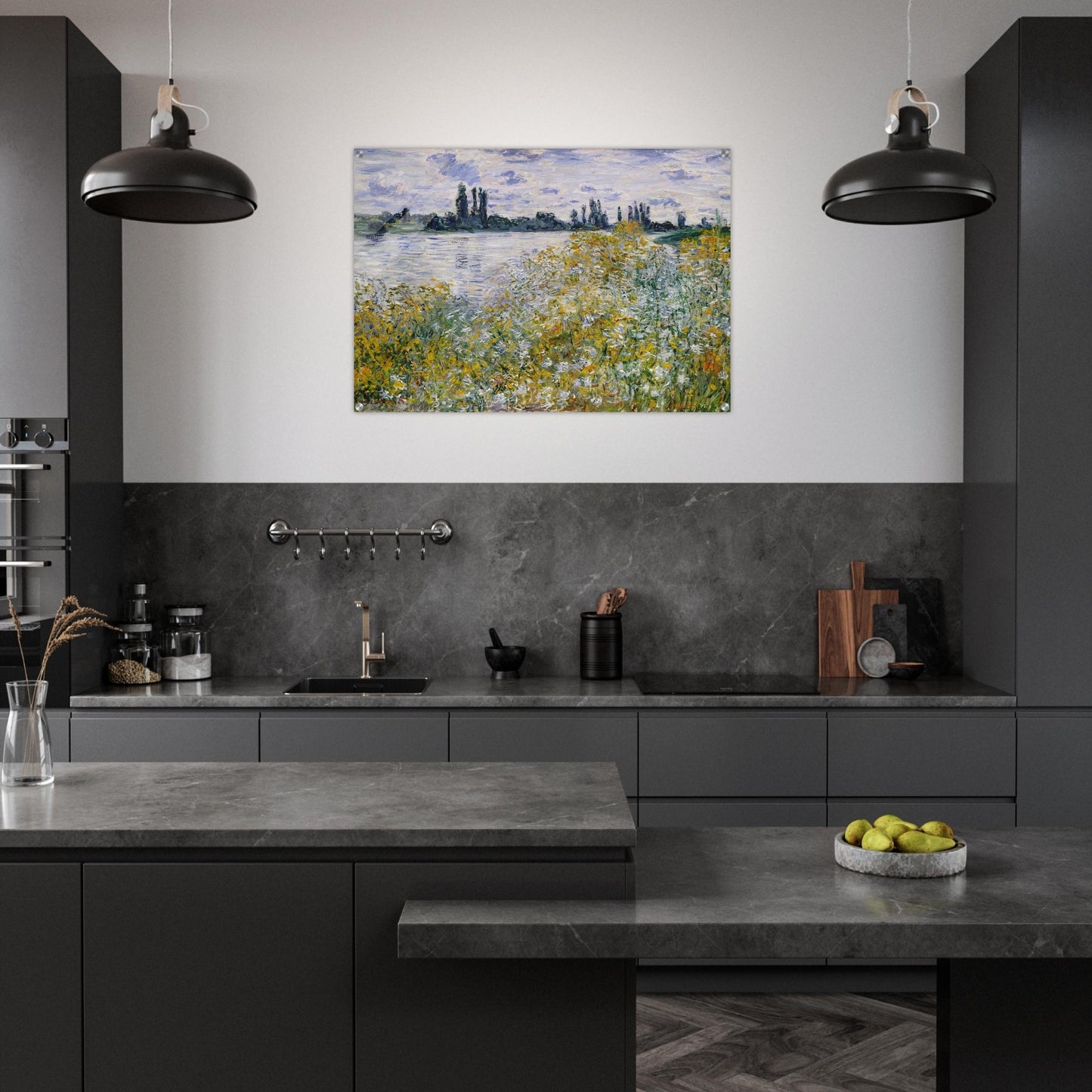 Isle of Flowers on Siene near Vetheuil - claude monet Acrylic Print - 70x100 cm / 28x40″ inches