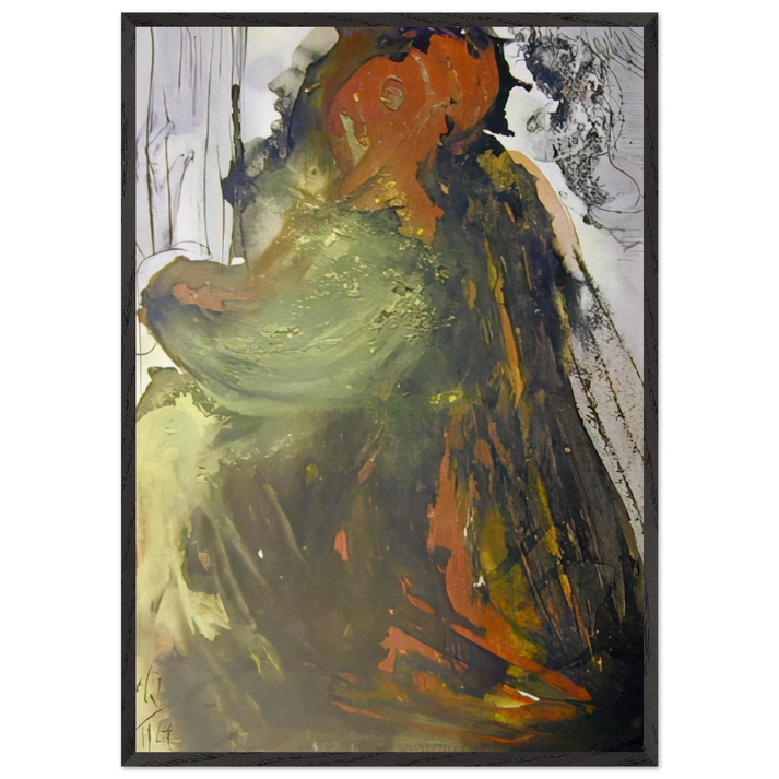 PLANCTUS DAVID IN MORTEM SAUL 1967 - Salvador Dali 70x100 cm / 28x40 inches Framed Art Print – Black Wooden Frame