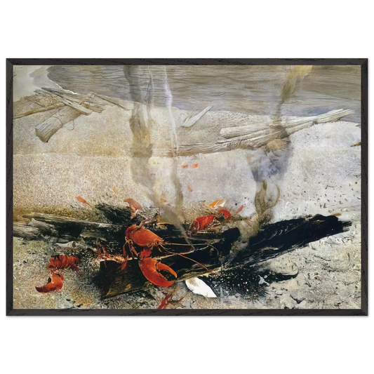 EMBERS 2000 - Andrew Wyeth 70x100 cm / 28x40 inches Framed Art Print – Black Wooden Frame