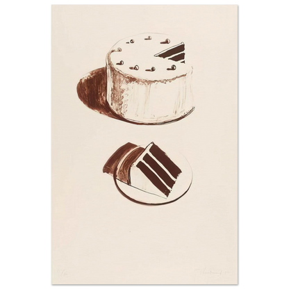 Chocolate Cake - 1971 - Wayne Thiebaud Art Prints - 100x150 cm / 40x60″ inches | Wayne Thiebaud Poster | Wayne Thiebaud Prints