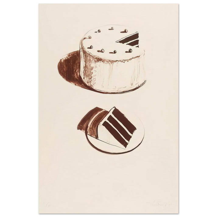 Chocolate Cake - 1971 - Wayne Thiebaud Art Prints - 100x150 cm / 40x60″ inches | Wayne Thiebaud Poster | Wayne Thiebaud Prints