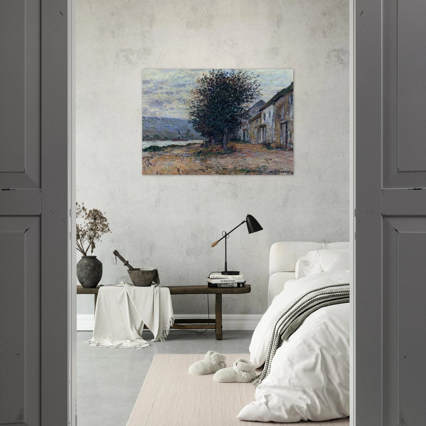 The Banks of the Seine - claude monet Brushed Aluminum Print - 70x100 cm / 28x40 inches | claude monet Aluminum Print | claude monet Prints