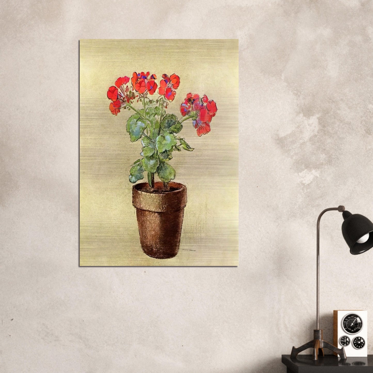 GERANIUMS 1902 - Odilon Redon Brushed Aluminum Print - 70x100 cm / 28x40 inches | Odilon Redon Aluminum Print | Odilon Redon Prints