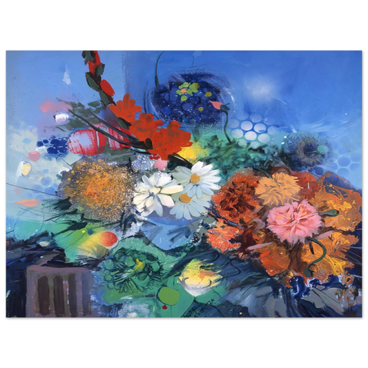 Gebre Kristos Desta - Flowers No. 2 - 1974  75x100 cm / 30x40inches Fine Art Poster