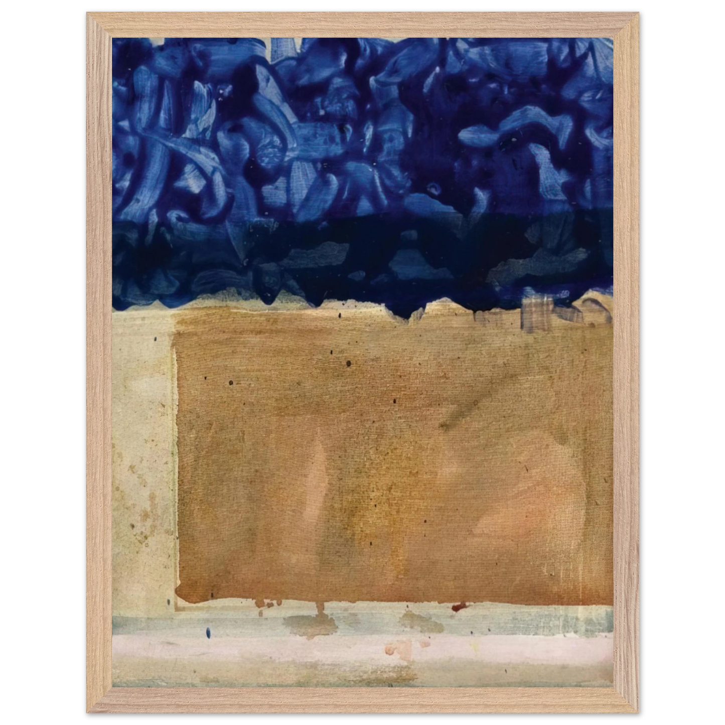 Helen Frankenthaler - Shoreline - 1952 Wall art - 70x70 cm / 28x28 inches - Premium Wooden Framed Poster With Fine Art Paper-canvas - White frame