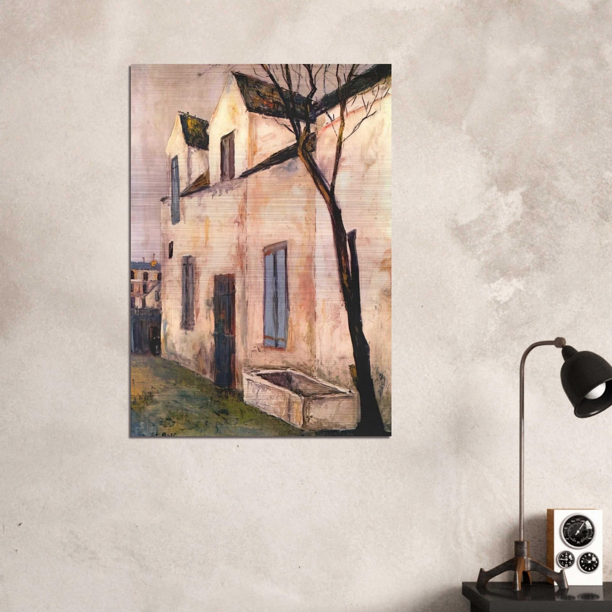 THE DEBRAY FARM - Maurice Utrillo Brushed Aluminum Print - 70x100 cm / 28x40 inches | Maurice Utrillo Aluminum Print | Maurice Utrillo Prints