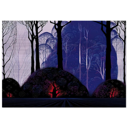 Purple Eucalyptus - Eyvind Earle Brushed Aluminum Print - 70x100 cm / 28x40 inches | Eyvind Earle Aluminum Print | Eyvind Earle Prints