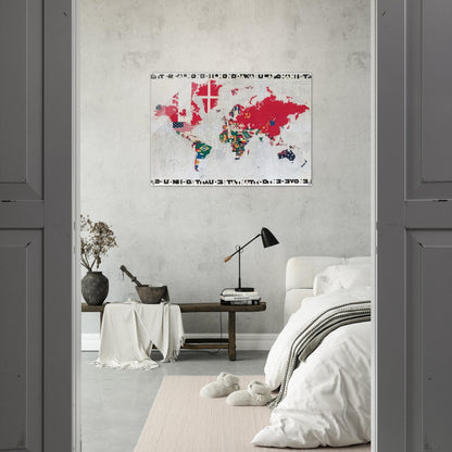 MAPPA 1983 - Alighiero Boetti Acrylic Print - 70x100 cm / 28x40″ inches | Alighiero Boetti Wall Art | Alighiero Boetti Prints