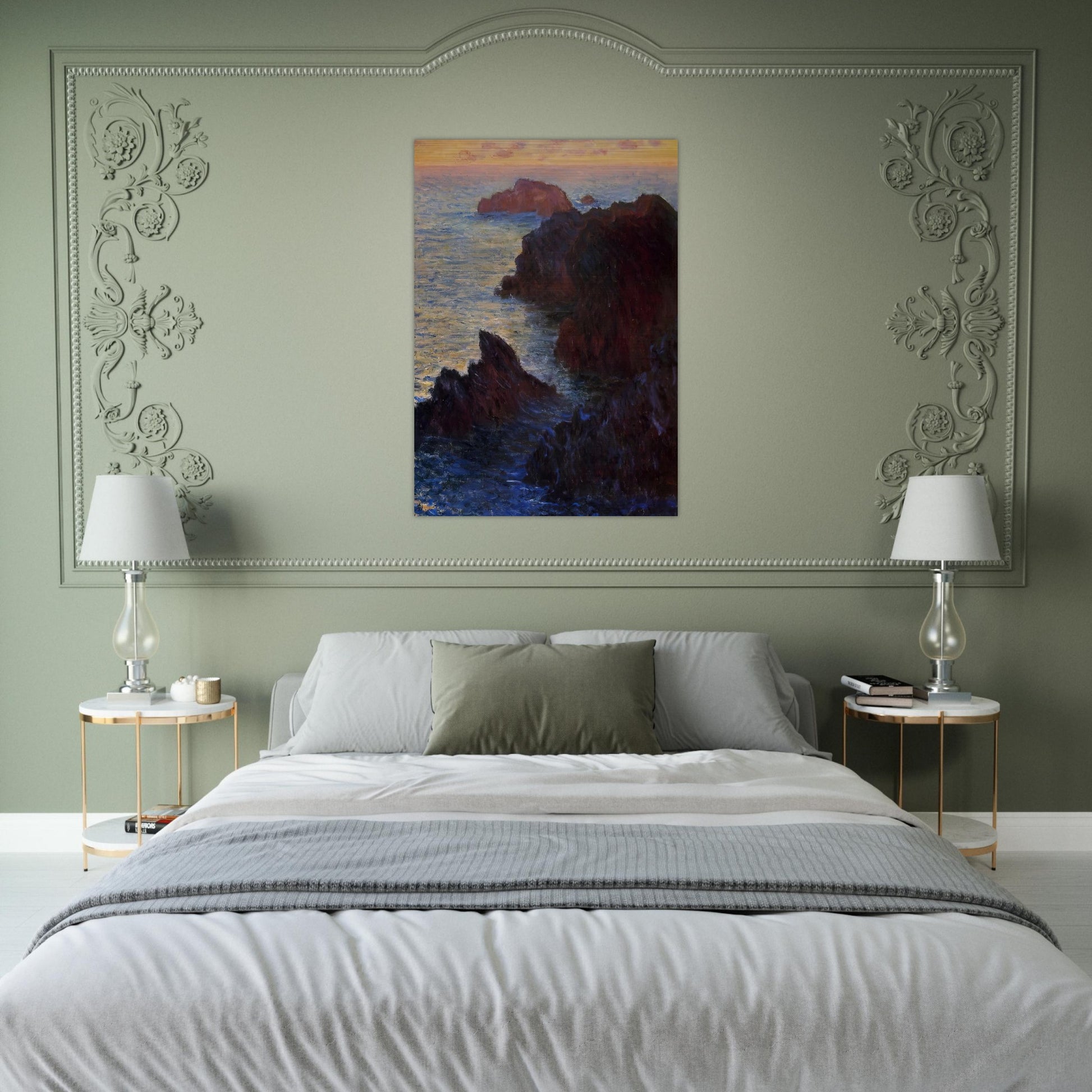 Rocky Point at Port-Goulphar - claude monet Brushed Aluminum Print - 70x100 cm / 28x40 inches | claude monet Aluminum Print | claude monet Prints