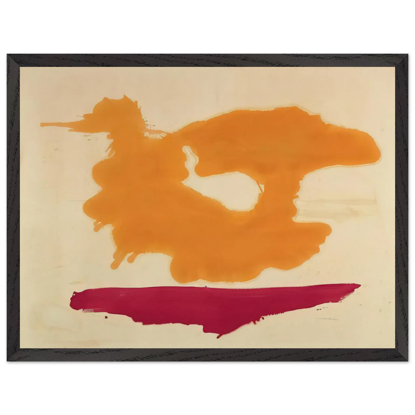 Helen Frankenthaler - Only Orange - 1963 Wall art - 15x20 cm / 6x8 Inches - Premium Wooden Framed Poster With Fine Art Paper - Wood frame