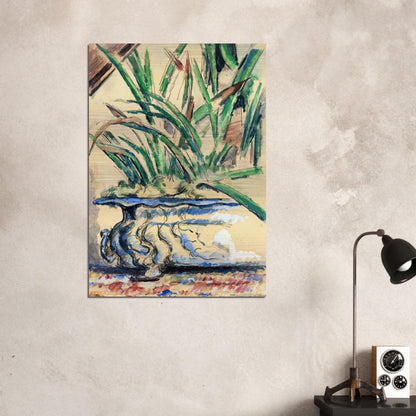 Blue Flowerpot - Paul Cézanne Brushed Aluminum Print - 70x100 cm / 28x40 inches | Paul Cézanne Aluminum Print | Paul Cézanne Prints