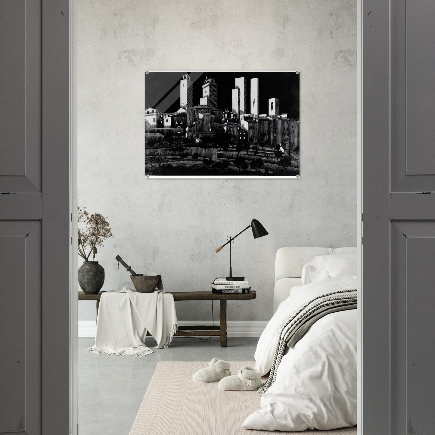 SAN GIMIGNANO - MC Escher Acrylic Print - 70x100 cm / 28x40″ inches | Maurits Cornelis Escher Prints