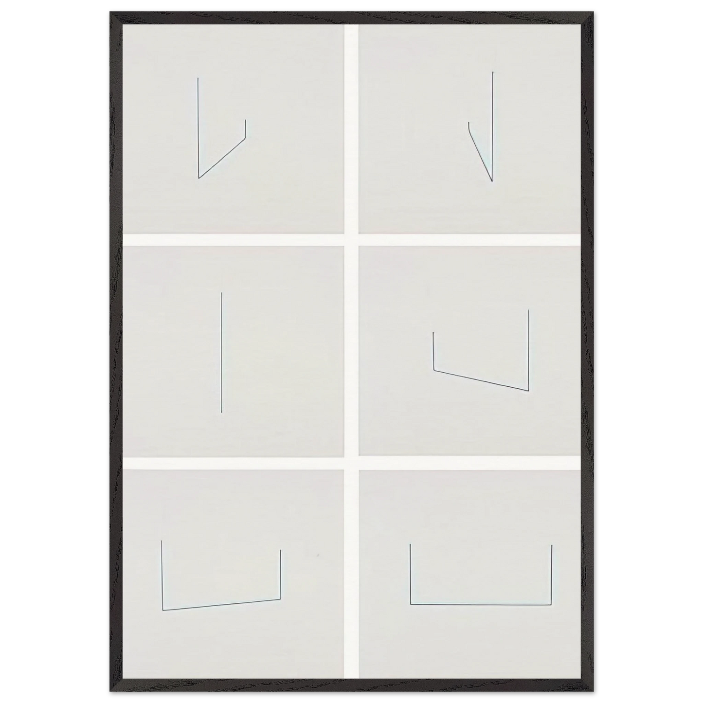 Six Lithographs - 1975 - Fred Sandback 70x100 cm / 28x40 inches Framed Art Print – Black Wooden Frame