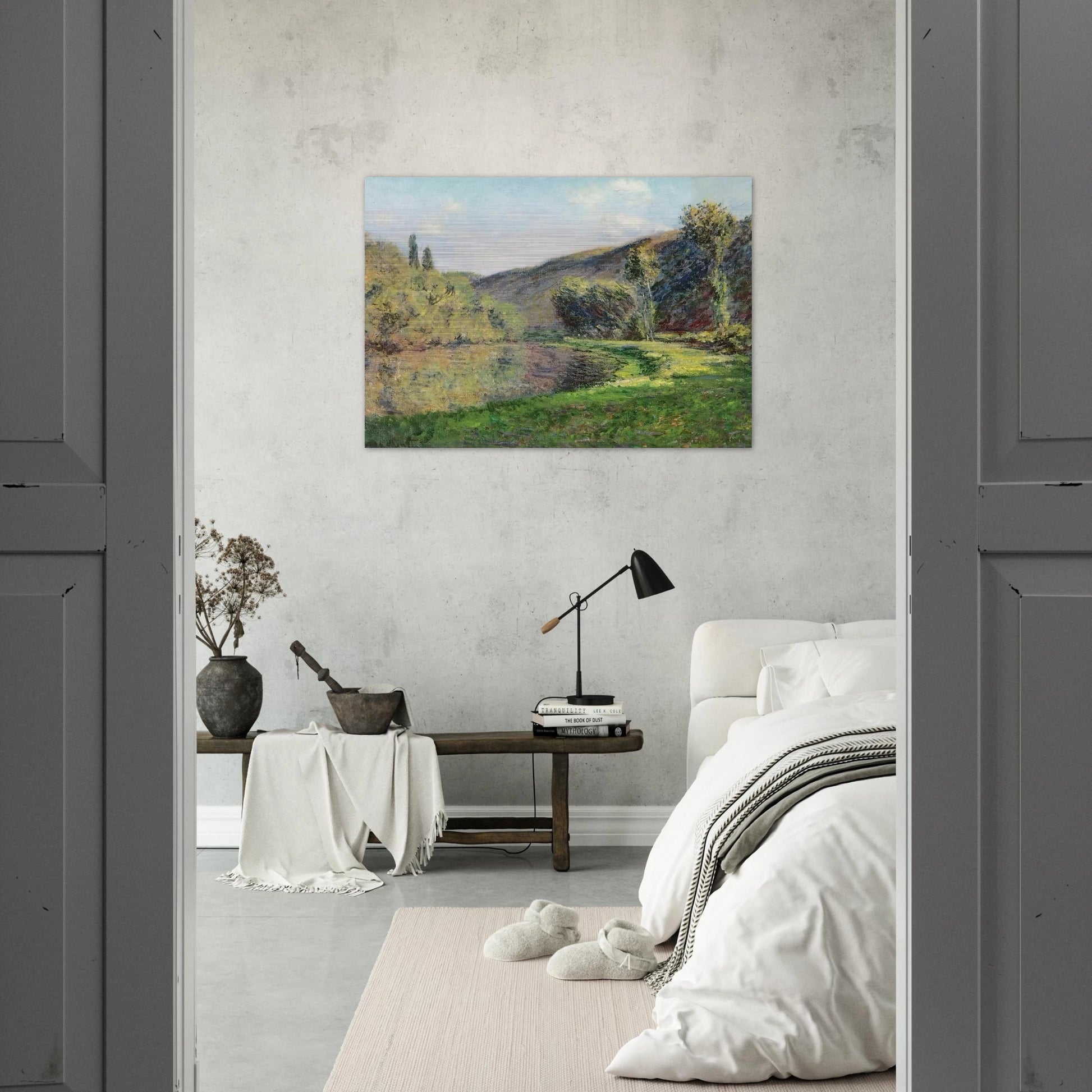 The Arm of the Siene at Jeufosse, Afternoon - claude monet Brushed Aluminum Print - 70x100 cm / 28x40 inches | claude monet Aluminum Print | claude monet Prints