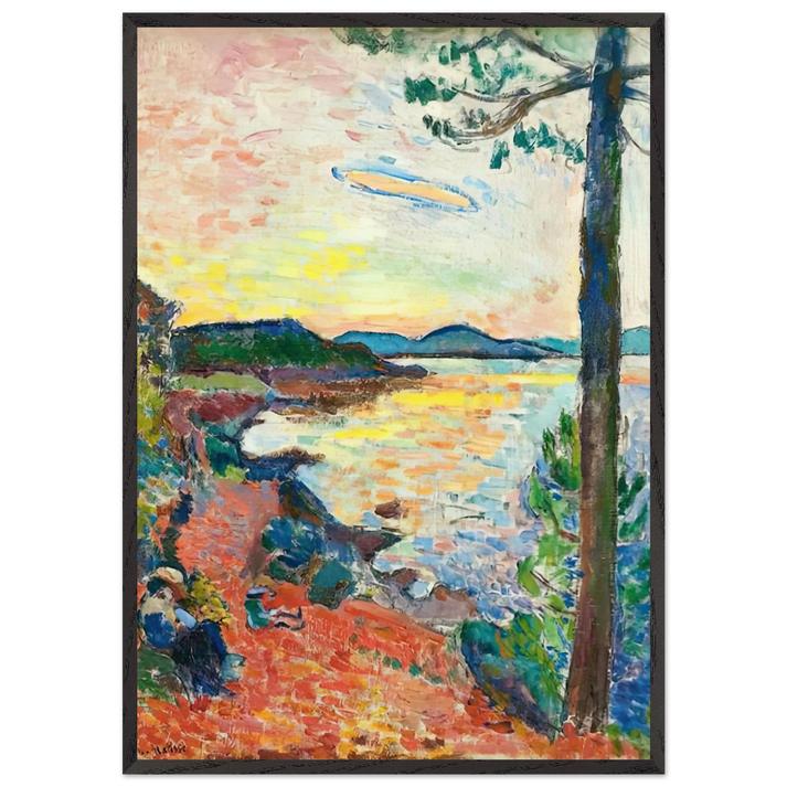 THE GULF OF SAINT TROPEZ 1904 - Henri Matisse 70x100 cm / 28x40 inches Framed Art Print – Black Wooden Frame