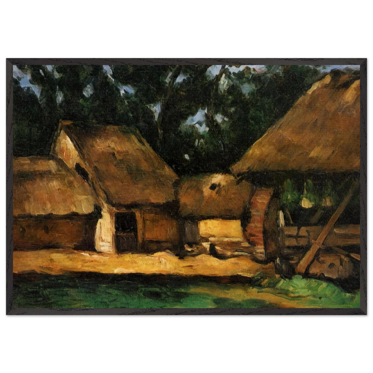 The Oilmill - Paul Cezanne 70x100 cm / 28x40 inches Framed Art Print – Black Wooden Frame