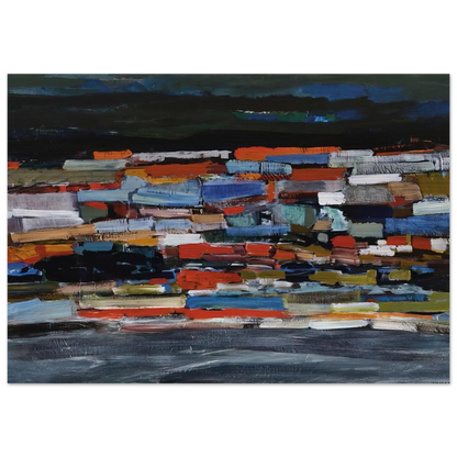 Town - 1965 - Tove Jansson Brushed Aluminum Print - 70x100 cm / 28x40 inches | Tove Jansson Aluminum Print | Tove Jansson Prints