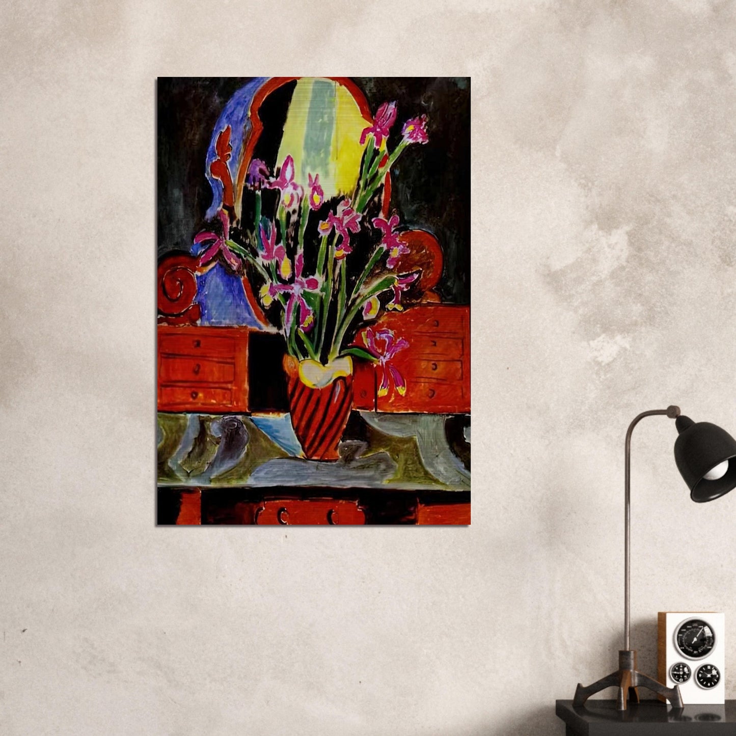 VASE OF IRISES 1912 - Henri Matisse Brushed Aluminum Print - 70x100 cm / 28x40 inches | Henri Matisse Aluminum Print | Henri Matisse Prints